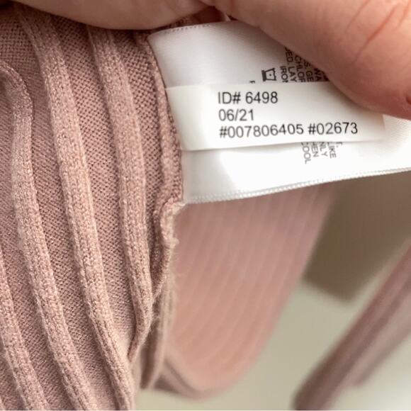 EXPRESS Ribbed Jewel Button Front Midi Sweater Dress Mauve Pink {XX1} - Picture 9 of 9